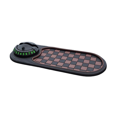 Checkered game board with digital display on a white background