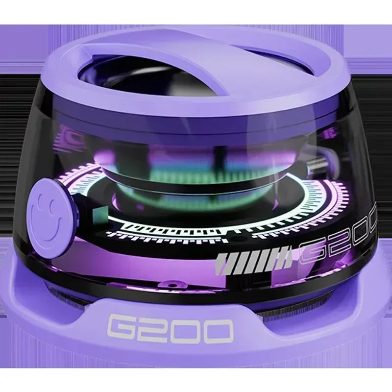 G200 electronic device with purple accents on a reflective surface