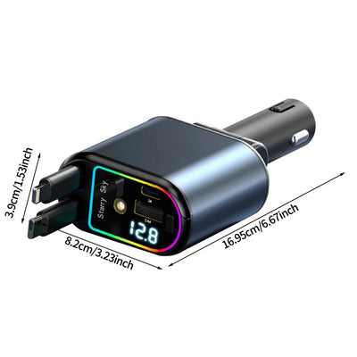 ⚡Retractable Car Charger – LED✨