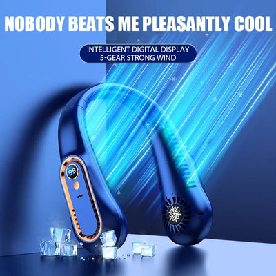 ❄️ Bladeless Neck Fan – USB Cool Air