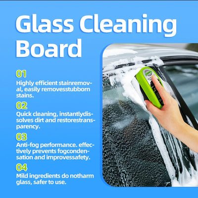 Car Glass Oil Film Remover – Automotive Windshield Cleaner with Sponge Brush for Front & Inner Glass