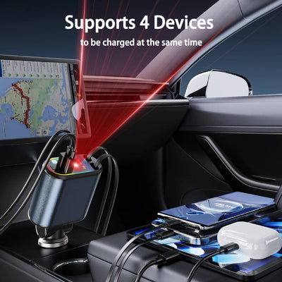 ⚡Retractable Car Charger – LED✨