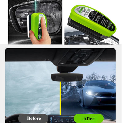 Car Glass Oil Film Remover – Automotive Windshield Cleaner with Sponge Brush for Front & Inner Glass