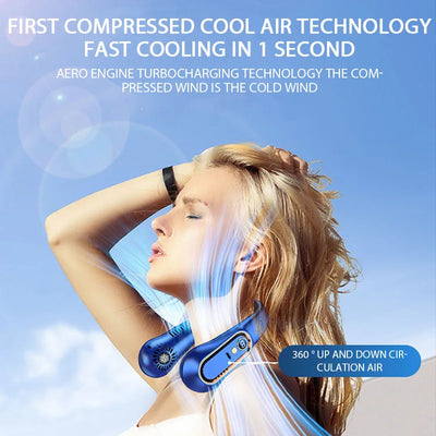 ❄️ Bladeless Neck Fan – USB Cool Air