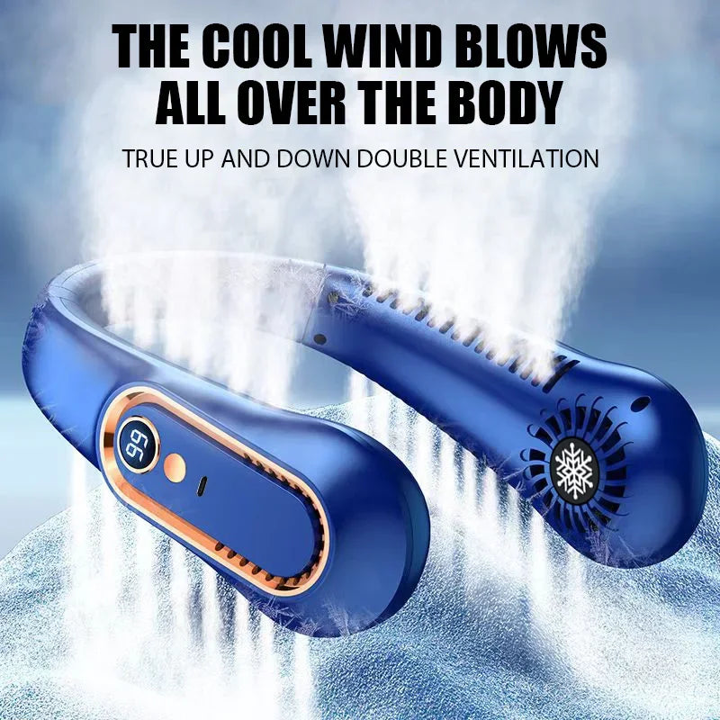 ❄️ Bladeless Neck Fan – USB Cool Air