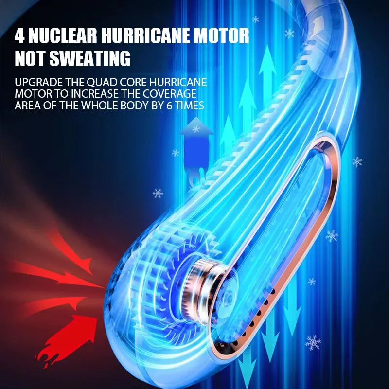 ❄️ Bladeless Neck Fan – USB Cool Air