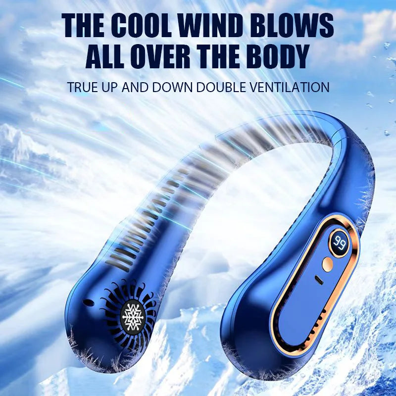 ❄️ Bladeless Neck Fan – USB Cool Air