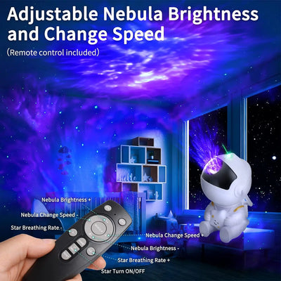 Astronaut Galaxy Projector Night Light – LED Starry Sky & Nebula Lamp for Bedroom, Kids & Home Decor