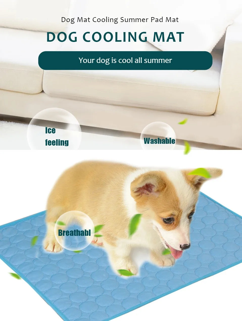 🐶❄️ Dog Cooling Mat – Summer Relief