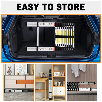 Telescopic Aluminum Ladder) | Multipurpose Loft & Outdoor Use | Anti-Slip, Portable, EN131 Certified