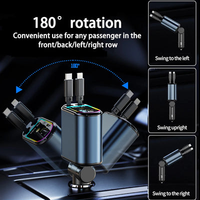 ⚡Retractable Car Charger – LED✨