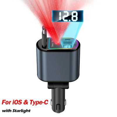 ⚡Retractable Car Charger – LED✨