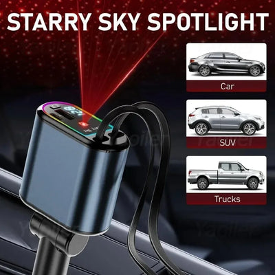 ⚡Retractable Car Charger – LED✨